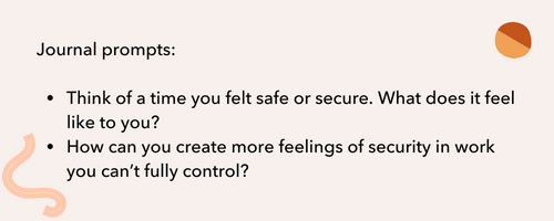 journal prompts - security helps people feel more motivated in their work